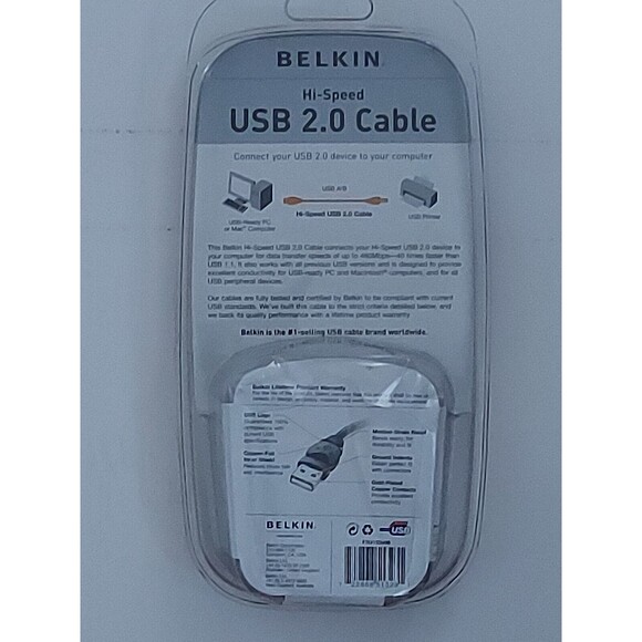 Belkin Hi-Speed 6ft USB 2.0 Cable F3U133v06 - Picture 2 of 2